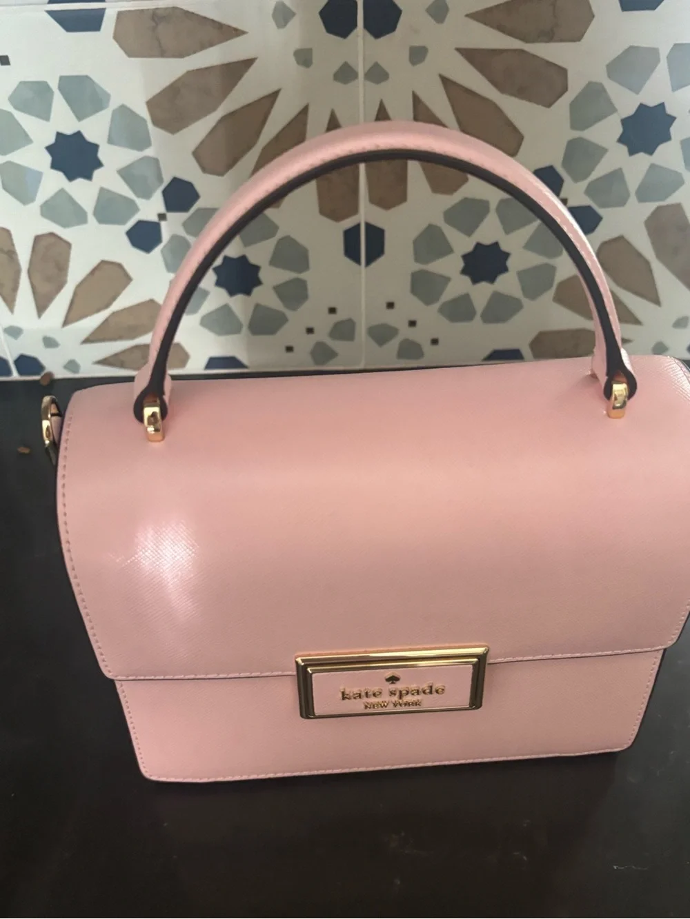Kate spade pink handbag with gold hardware, brand new never used
